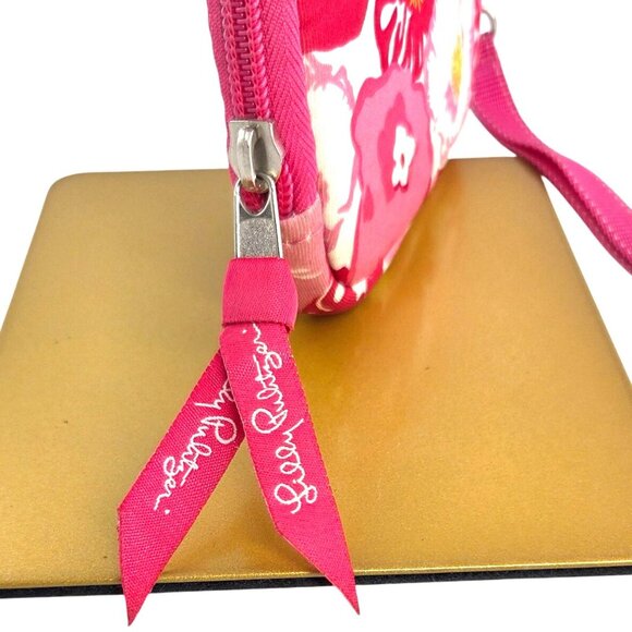 Lilly Pulitzer Pink Floral Garden Print Small Zip Around Pouch Mini Bag Wristlet - Picture 4 of 8